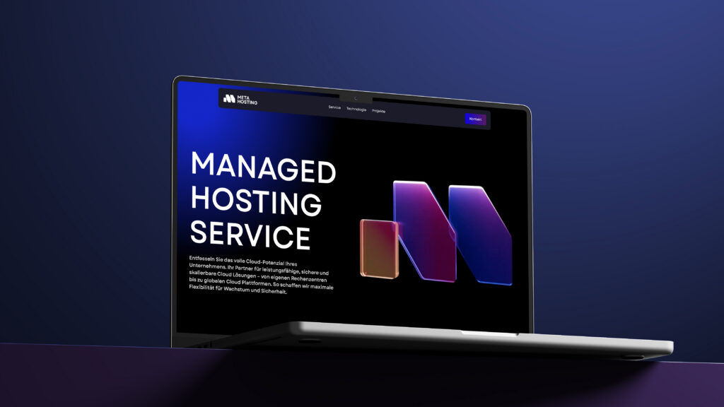 Metahosting website on Laptop